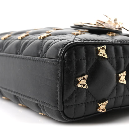 Lambskin Butterfly Cannage Lady D-Joy Black
