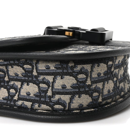 Oblique Grained Calfskin Mini Gallop Bag With Strap Black Beige