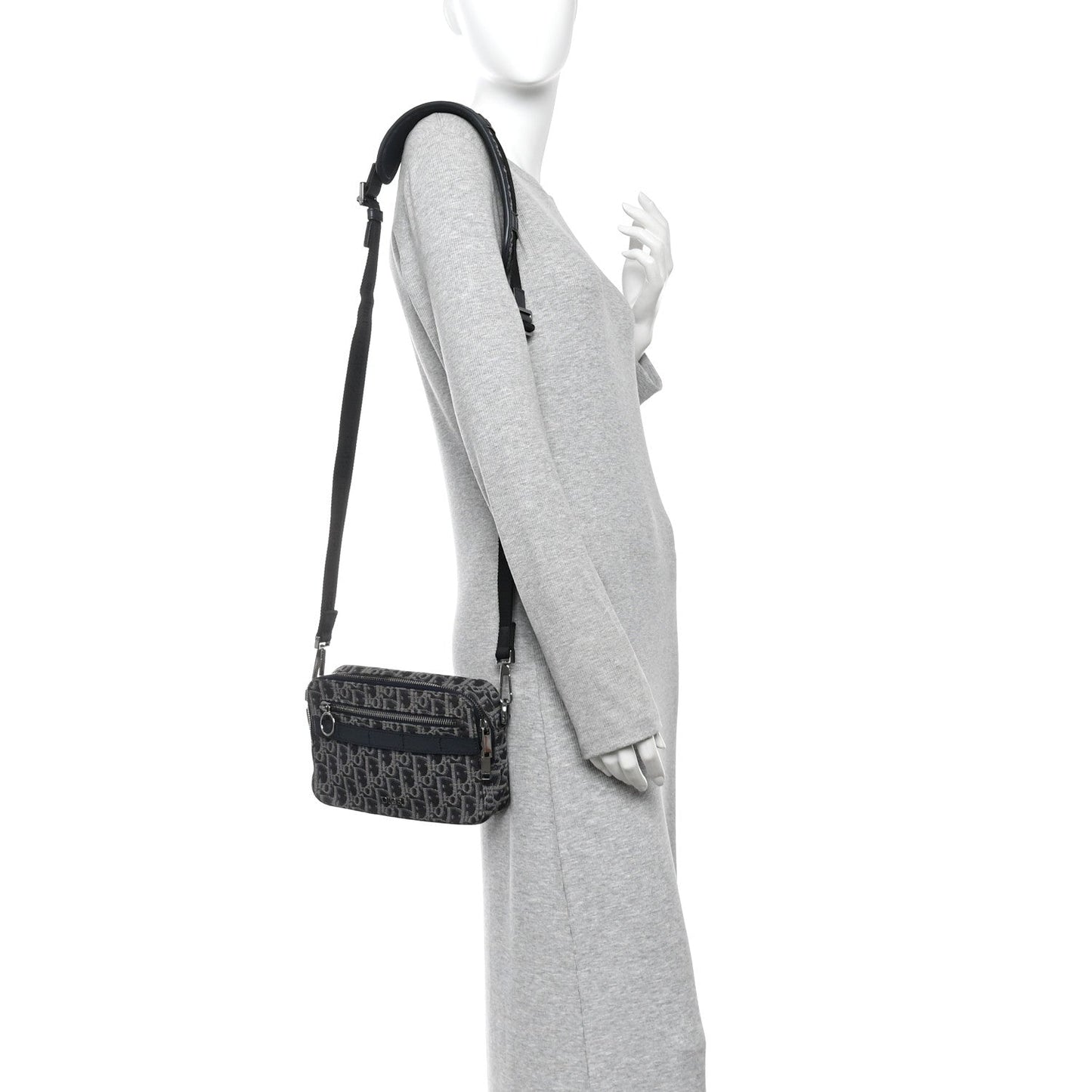 HOMME Oblique Jacquard Safari Messenger Navy Blue