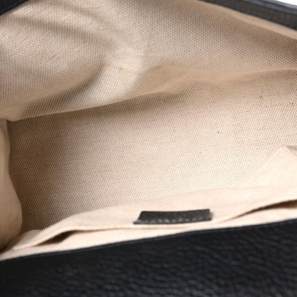 Calfskin Small GG Marmont Top Handle Bag Black