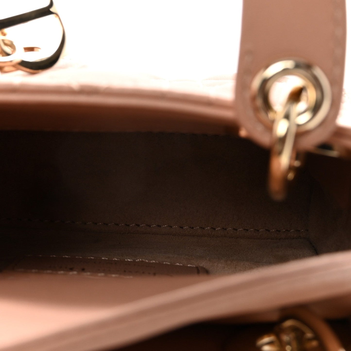 Lambskin Cannage Micro Lady Dior Rose Des Vents