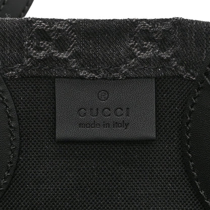 Denim Ophidia GG Monogram Tote Medium Black Grey