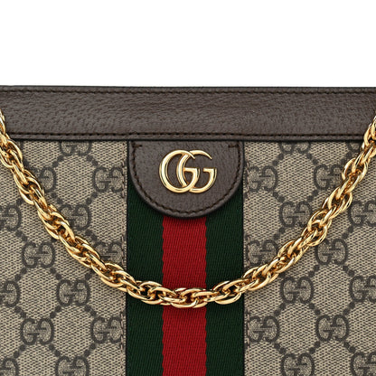 GG Supreme Monogram Web Small Ophidia Chain Shoulder Bag Brown
