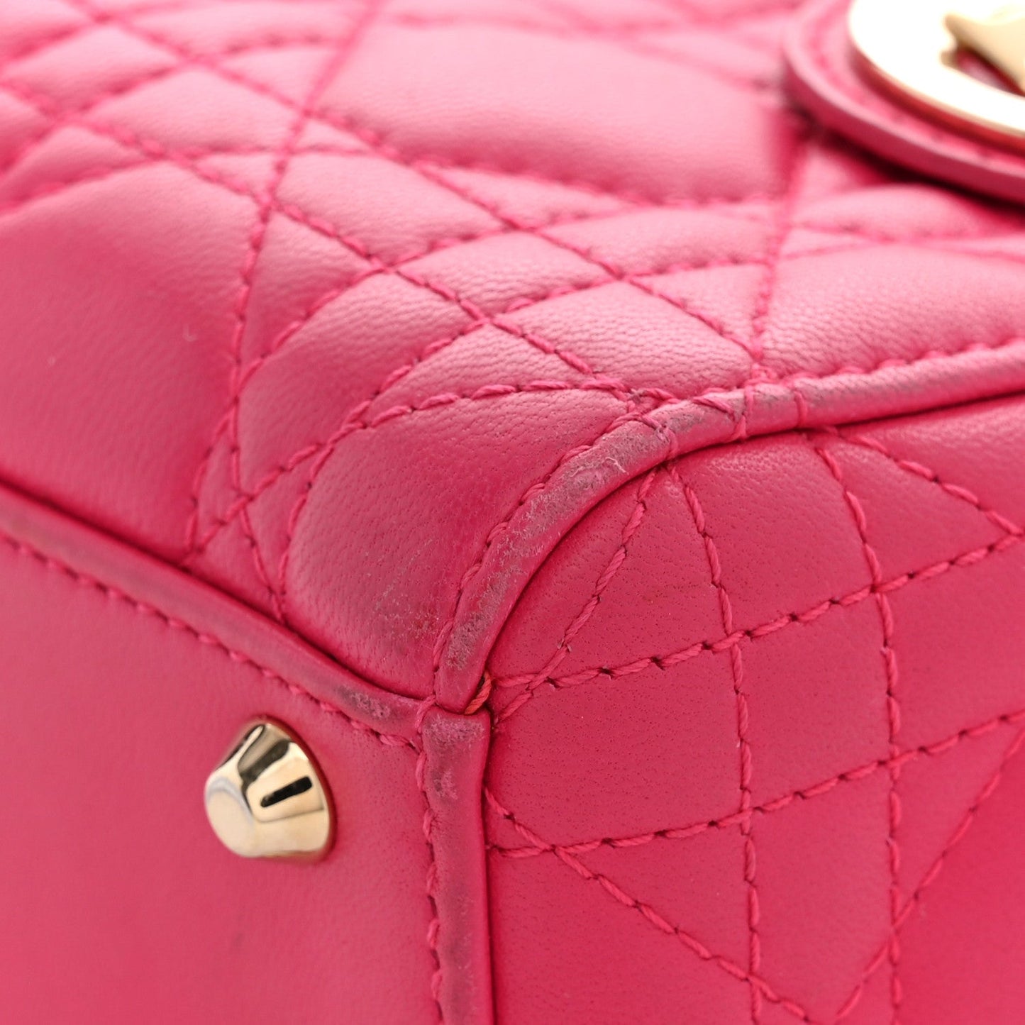 Lambskin Cannage Mini Lady Dior Pink