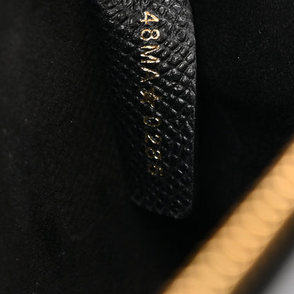 Grained Calfskin Caro Double Pouch Black