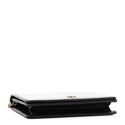 Calfskin Mini GG Marmont Chain Wallet Black
