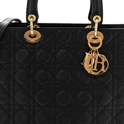 Lambskin Cannage Large Lady Dior Black