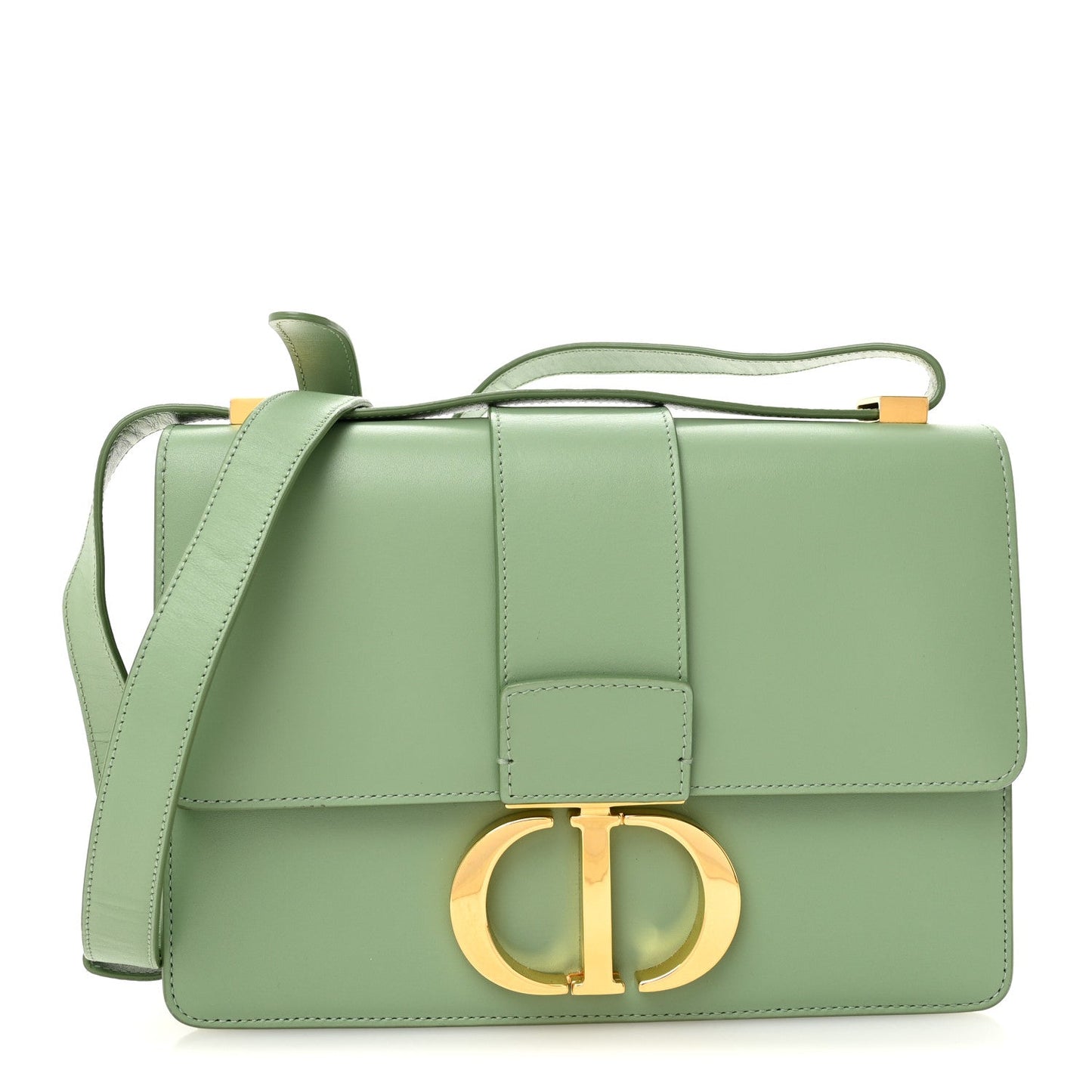 Smooth Calfskin 30 Montaigne Flap Bag Mint Green