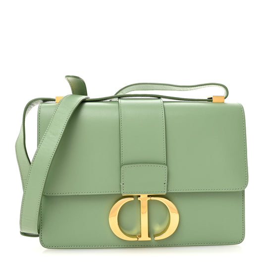 Smooth Calfskin 30 Montaigne Flap Bag Mint Green