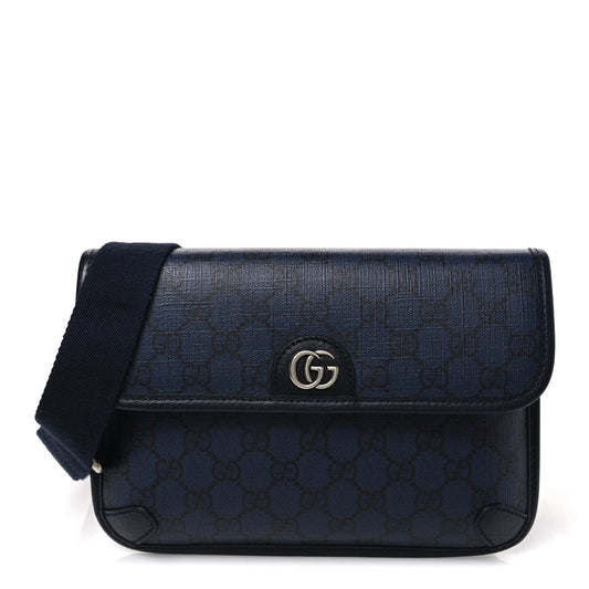 GG Supreme Monogram Small Ophidia Belt Bag Navy Black
