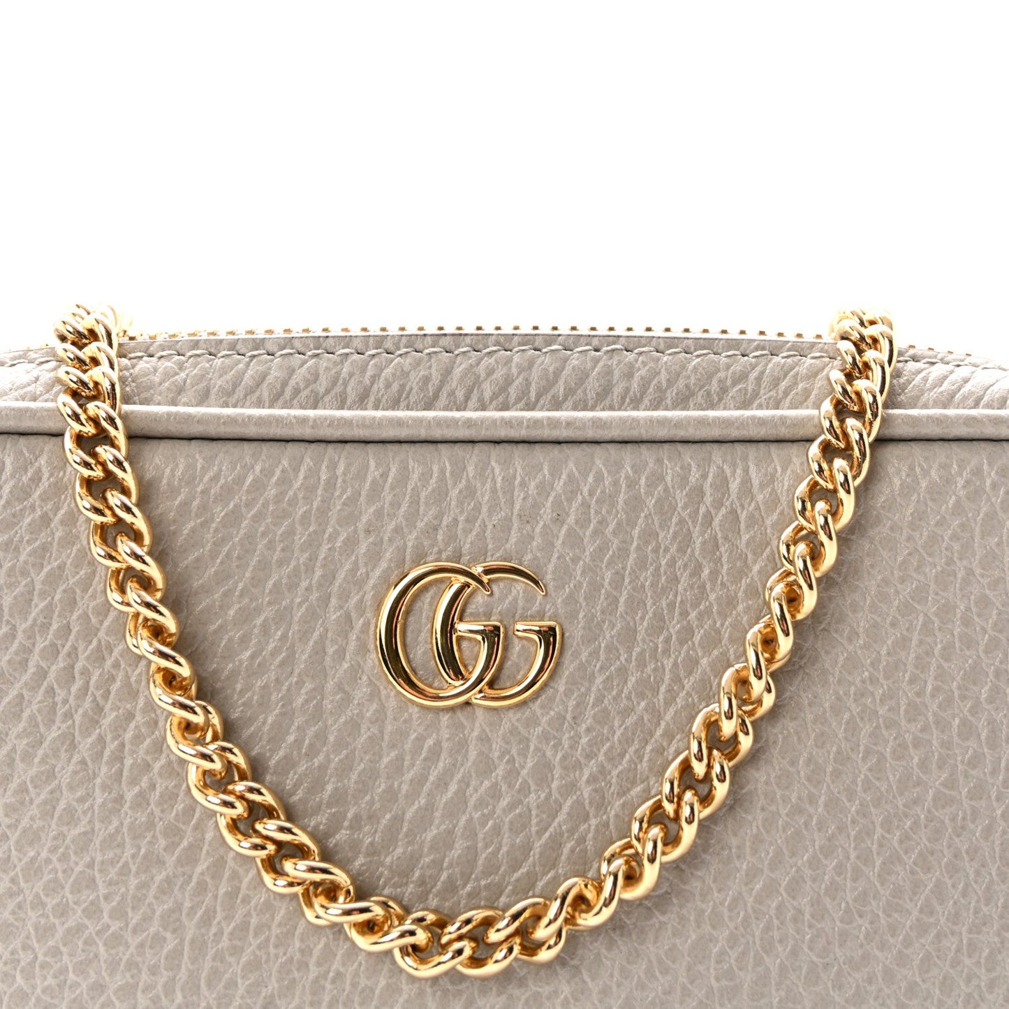 Dollar Calfskin Super Mini GG Marmont Chain Shoulder Bag Deep Grey