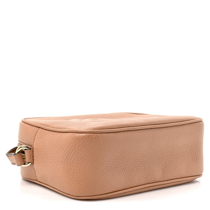 Pebbled Calfskin Small Soho Disco Bag Camelia