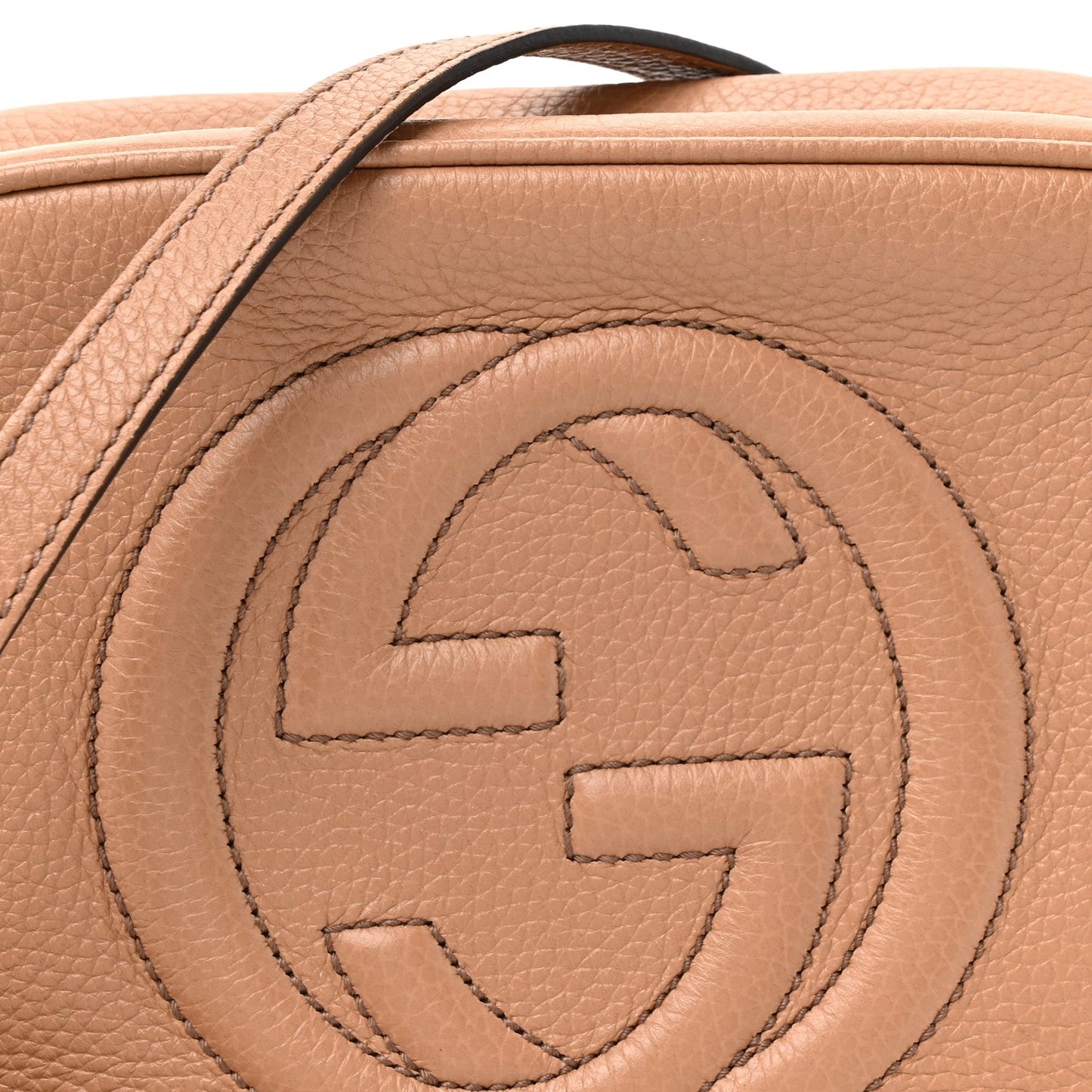 Pebbled Calfskin Small Soho Disco Bag Camelia
