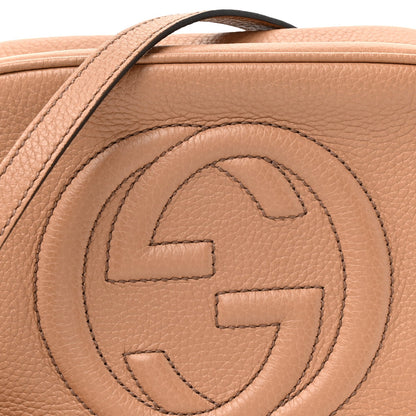 Pebbled Calfskin Small Soho Disco Bag Camelia