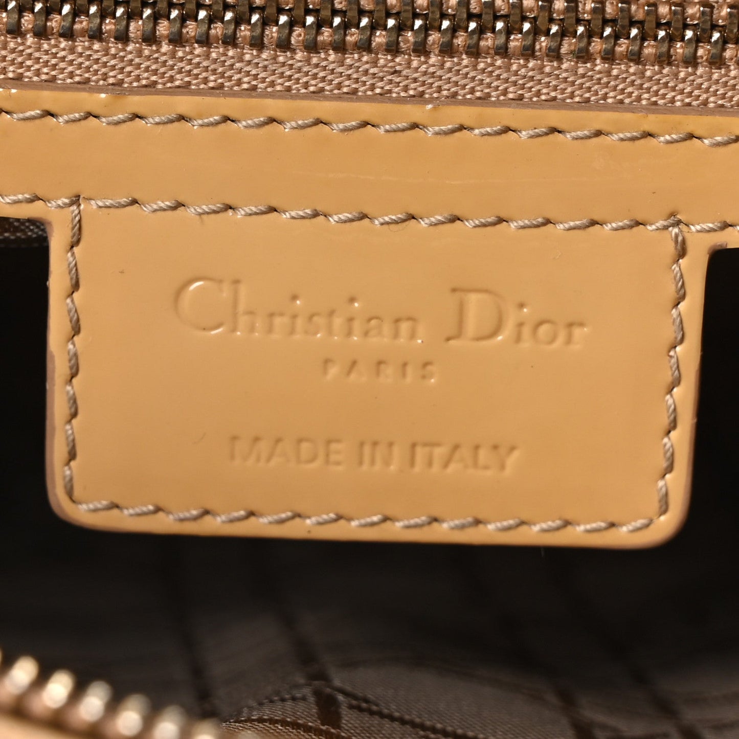 Patent Cannage Large Lady Dior Beige