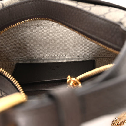 GG Supreme Monogram Textured Dollar Calfskin Small Ophidia Shoulder Bag Beige Ebony New Acero
