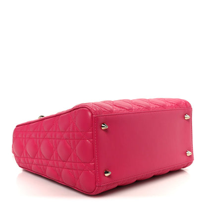 Lambskin Cannage Medium Lady Dior Pink