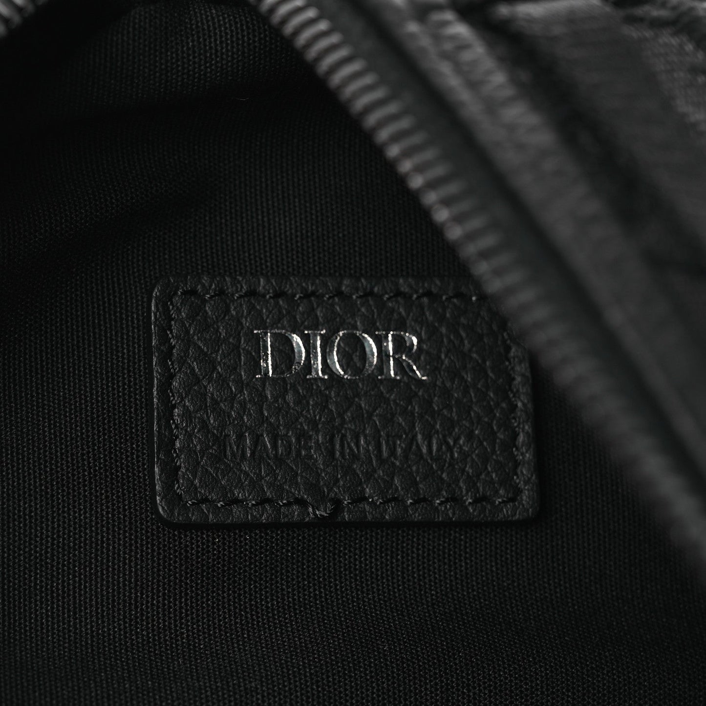 Grained Calfskin Oblique Scarab Sling Bag Black