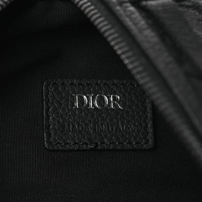 Grained Calfskin Oblique Scarab Sling Bag Black