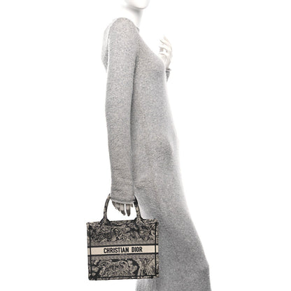 Calfskin Dioriviera Toile De Jouy Small Book Tote With Strap Blue Multicolor