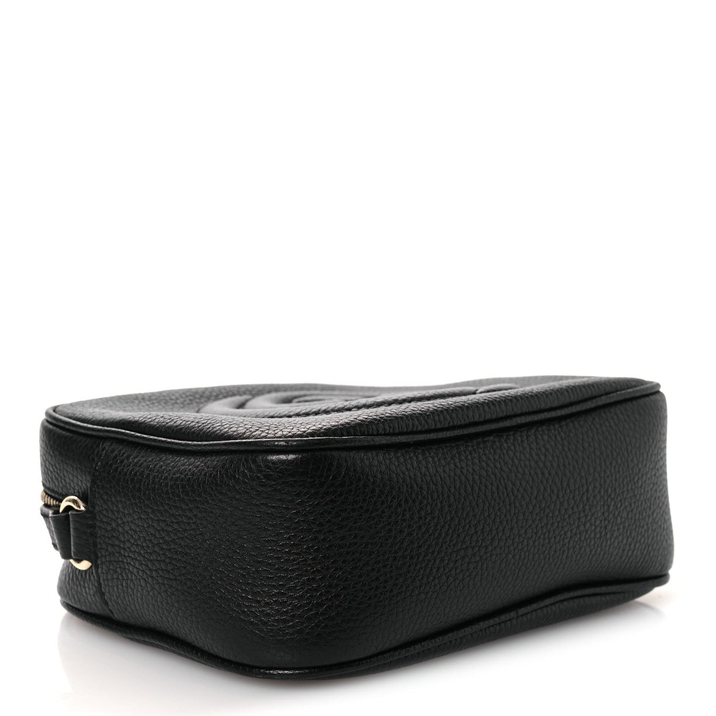 Pebbled Calfskin Small Soho Disco Bag Black