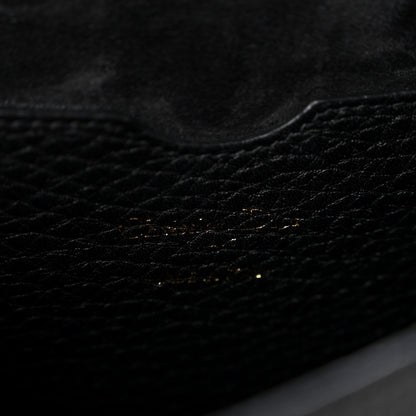 Grained Calfskin Large Bobby Flap Black
