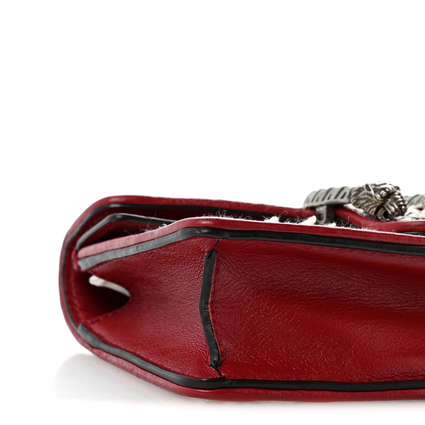 Tweed GG Monogram Super Mini Dionysus Shoulder Bag White Black Romantic Cherry