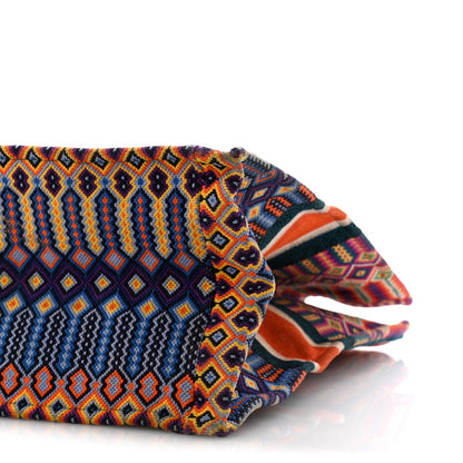 Canvas Embroidered Large Mexican Crafts Book Tote Orange Multicolor