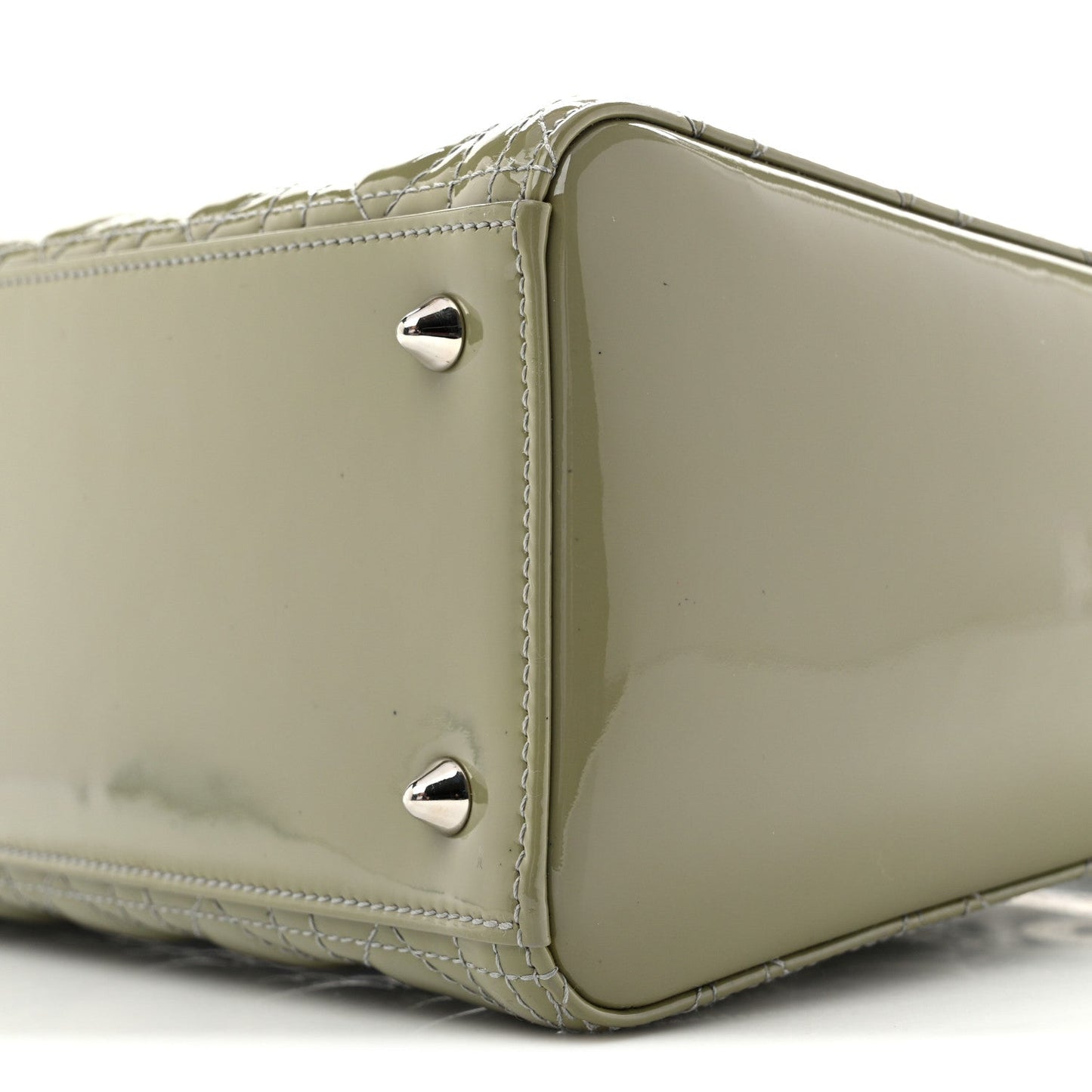 Patent Cannage Medium Lady Dior Grey