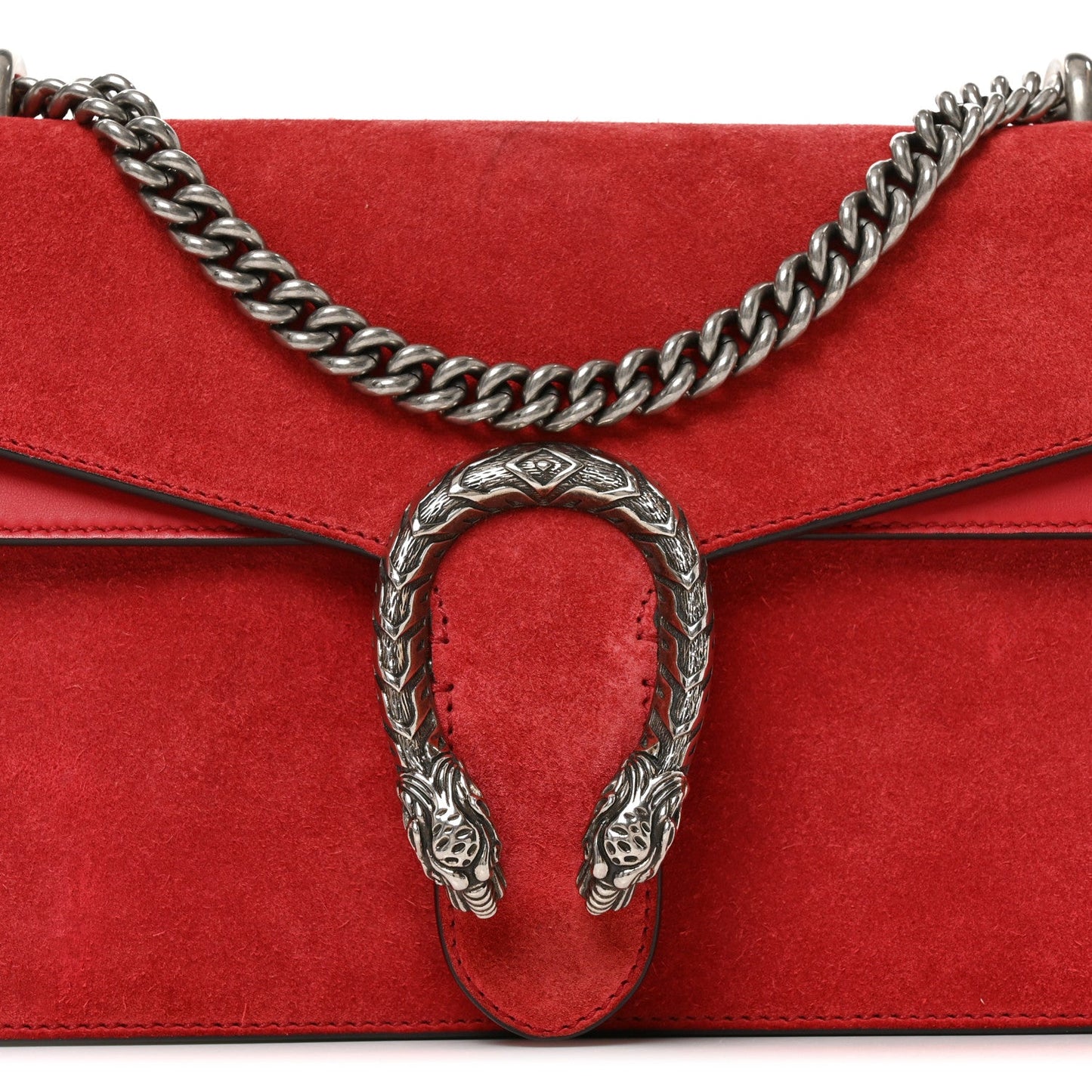 Suede Vitello Velvet Small Dionysus Shoulder Bag Vulcanic Red
