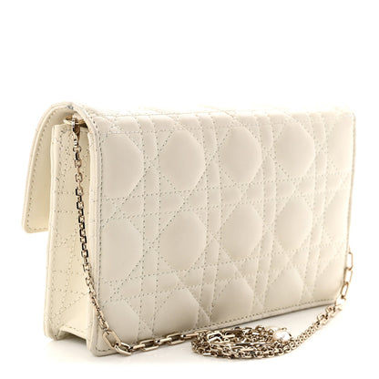 Lambskin Cannage Chain My Dior Daily Chain Pouch Latte