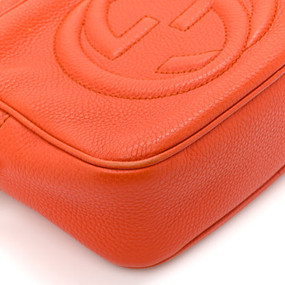 Pebbled Calfskin Small Soho Disco Bag Sun Orange