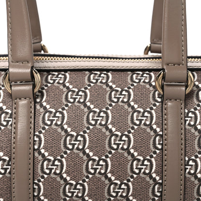 GG Shadow Monogram Ophidia Top Handle Bowler Bag Taupe