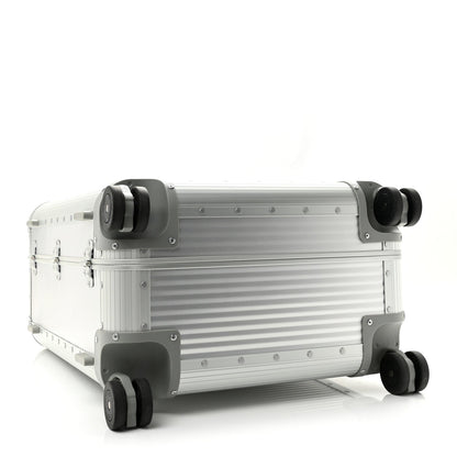GG Supreme Monogram Aluminium Porter Medium Trolley Suitcase Silver