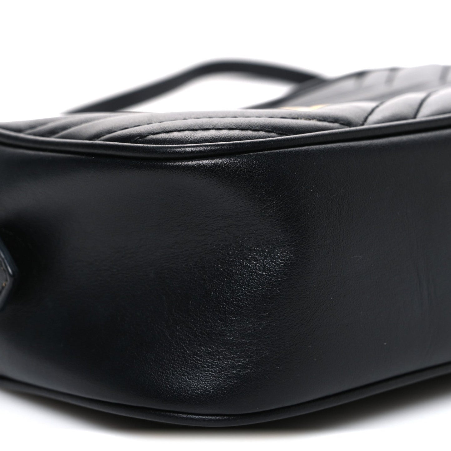 Calfskin Matelasse Small GG Marmont Chain Shoulder Bag Black