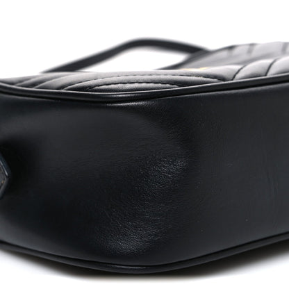 Calfskin Matelasse Small GG Marmont Chain Shoulder Bag Black