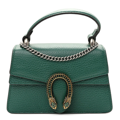 Dollar Calfskin Crystal Mini Dionysus Top Handle Bag Emerald