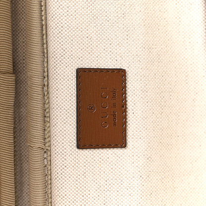 GG Supreme Monogram Azalea Calfskin Retro Interlocking G Small Savoy Cabin Trolley Beige Ebony Brown Sugar