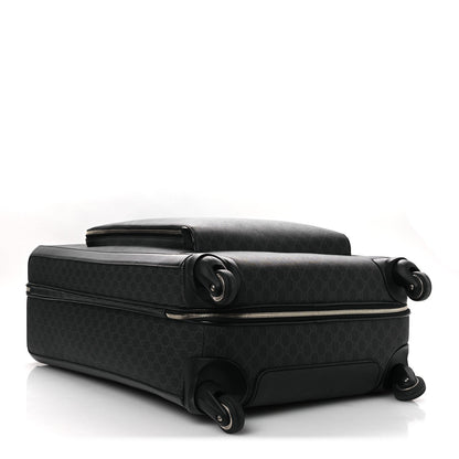 GG Supreme Monogram Large Four Wheel Suitcase Black Grey