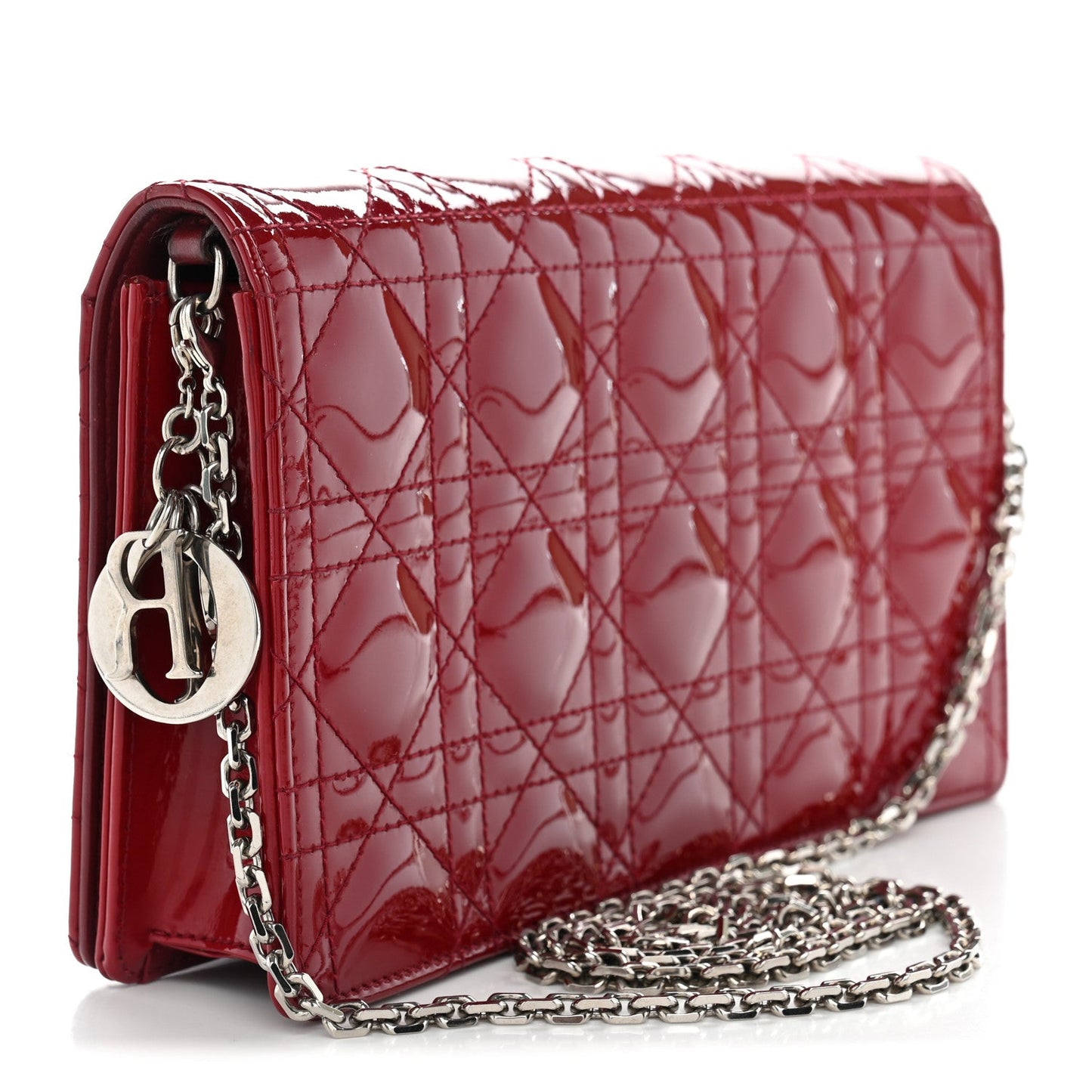 Patent Cannage Lady Dior Clutch Red Red