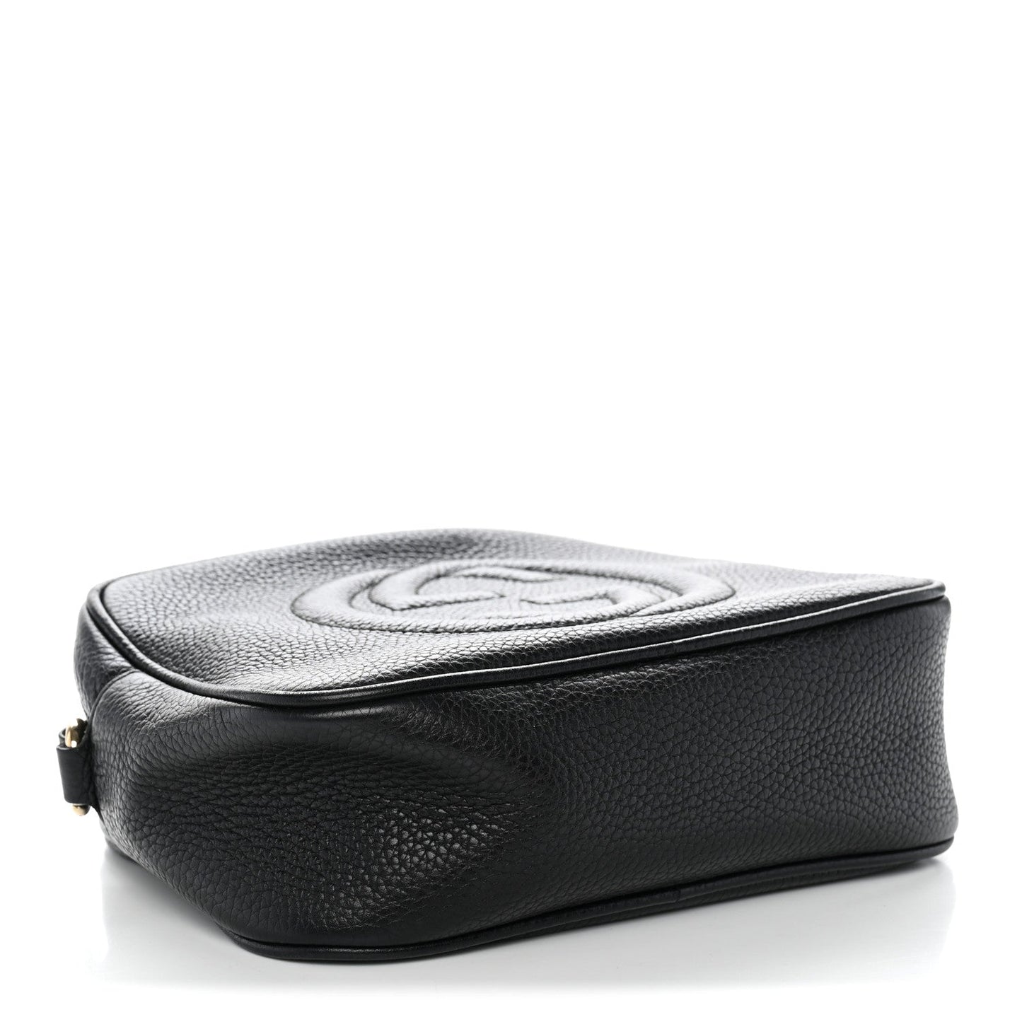 Pebbled Calfskin Small Soho Disco Bag Black