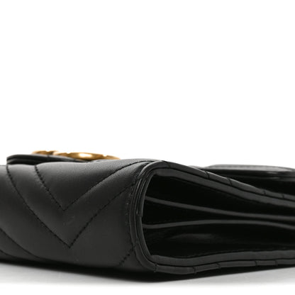Calfskin Matelasse GG Marmont Chain Wallet Black