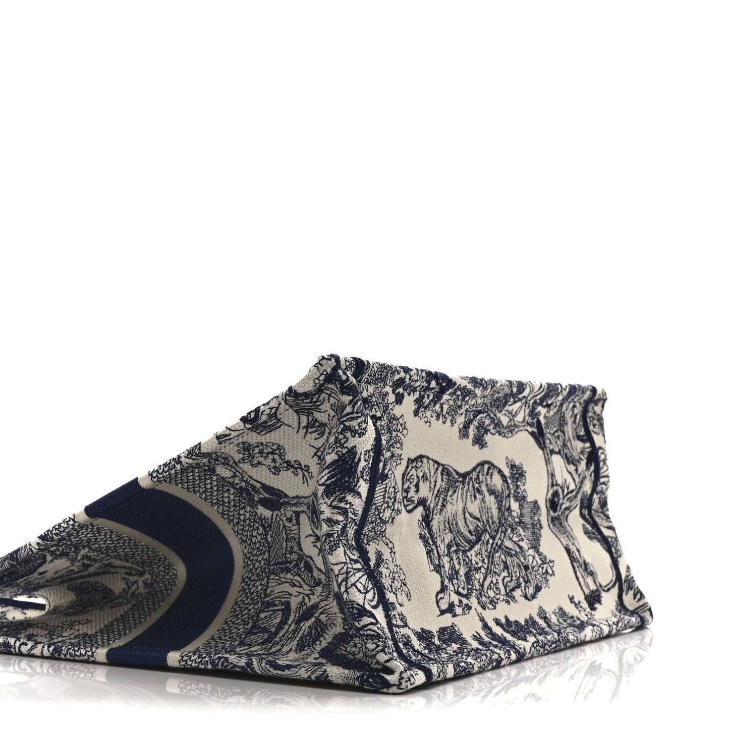 Canvas Embroidered Medium Dioriviera Toile De Jouy Book Tote Blue