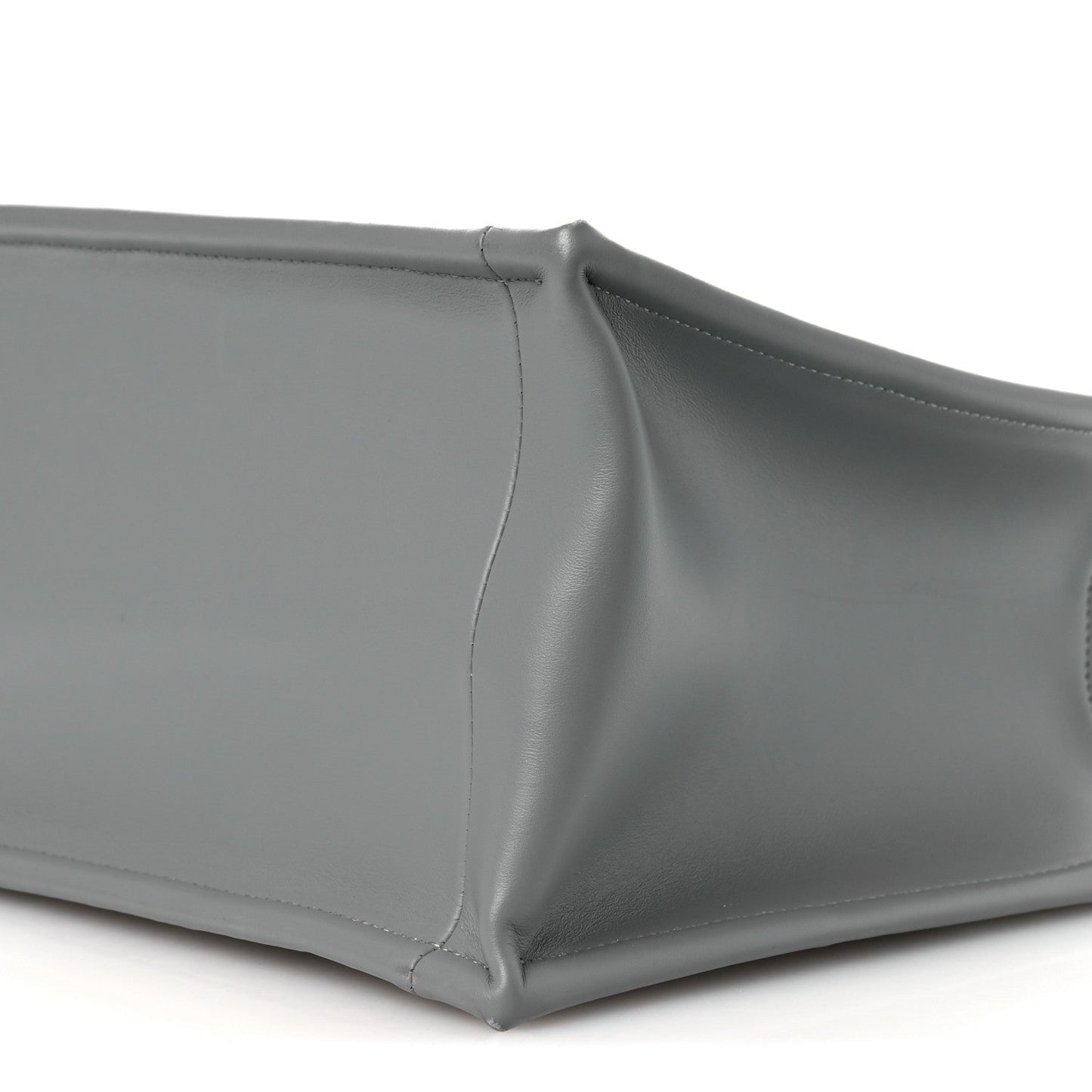 Oblique Chambray Calfskin Medium Book Tote With Strap Grey Latte