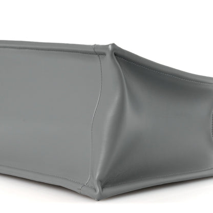 Oblique Chambray Calfskin Medium Book Tote With Strap Grey Latte