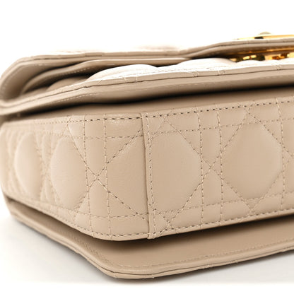 Calfskin Cannage Small Jolie Top Handle Bag Powder Beige