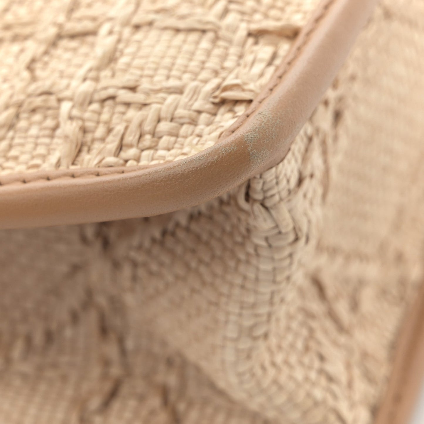 Raffia Calfskin 30 Montaigne Flap Bag Beige