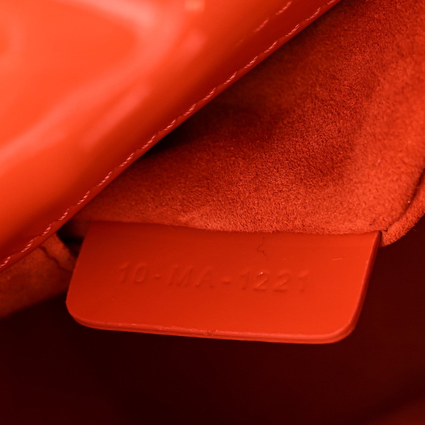 Patent Cannage Mini Lady Dior Orange