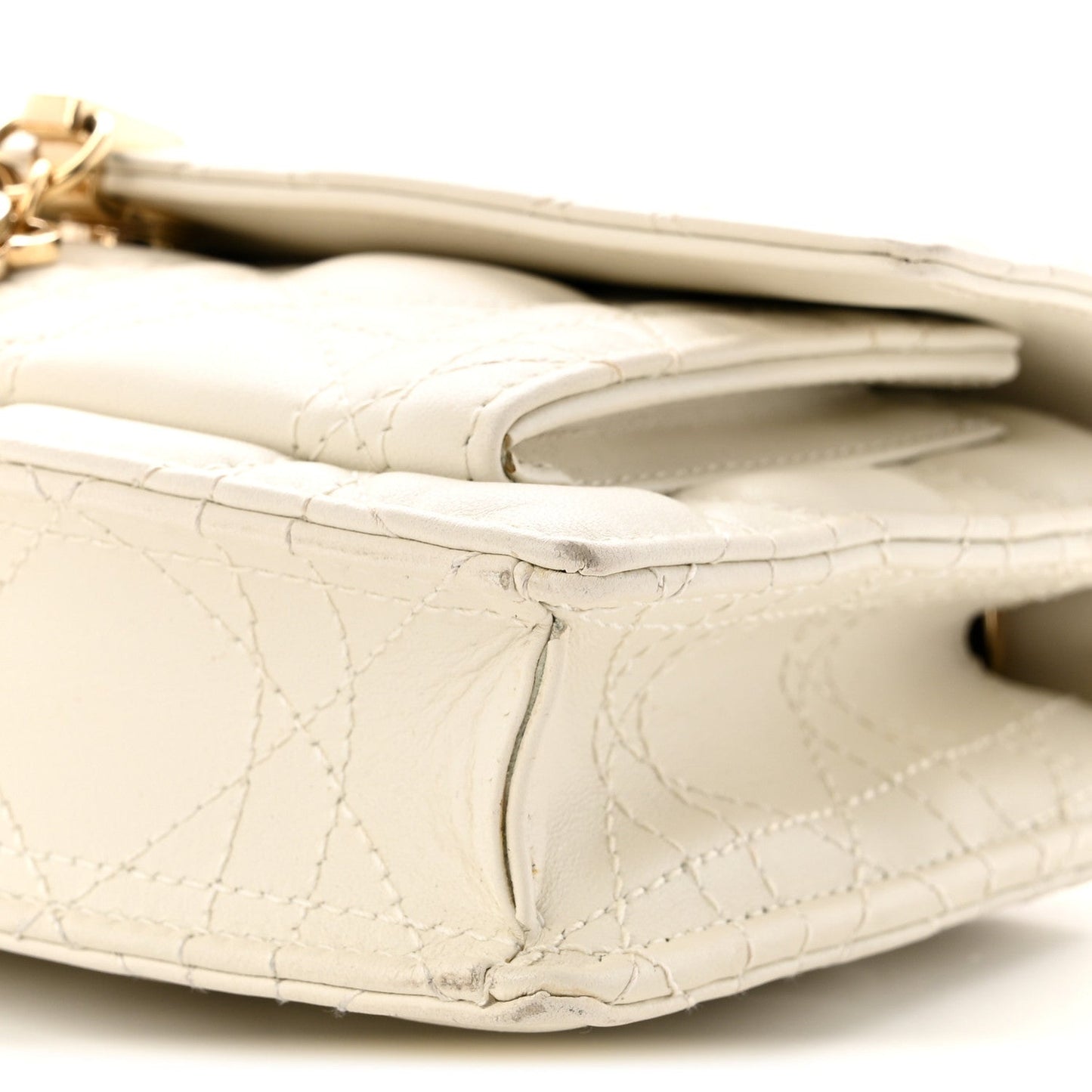 Lambskin Cannage Chain My Dior Daily Chain Pouch Latte