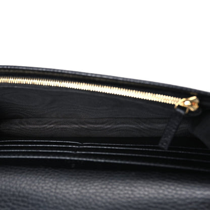 Calfskin Mini GG Marmont Chain Wallet Black